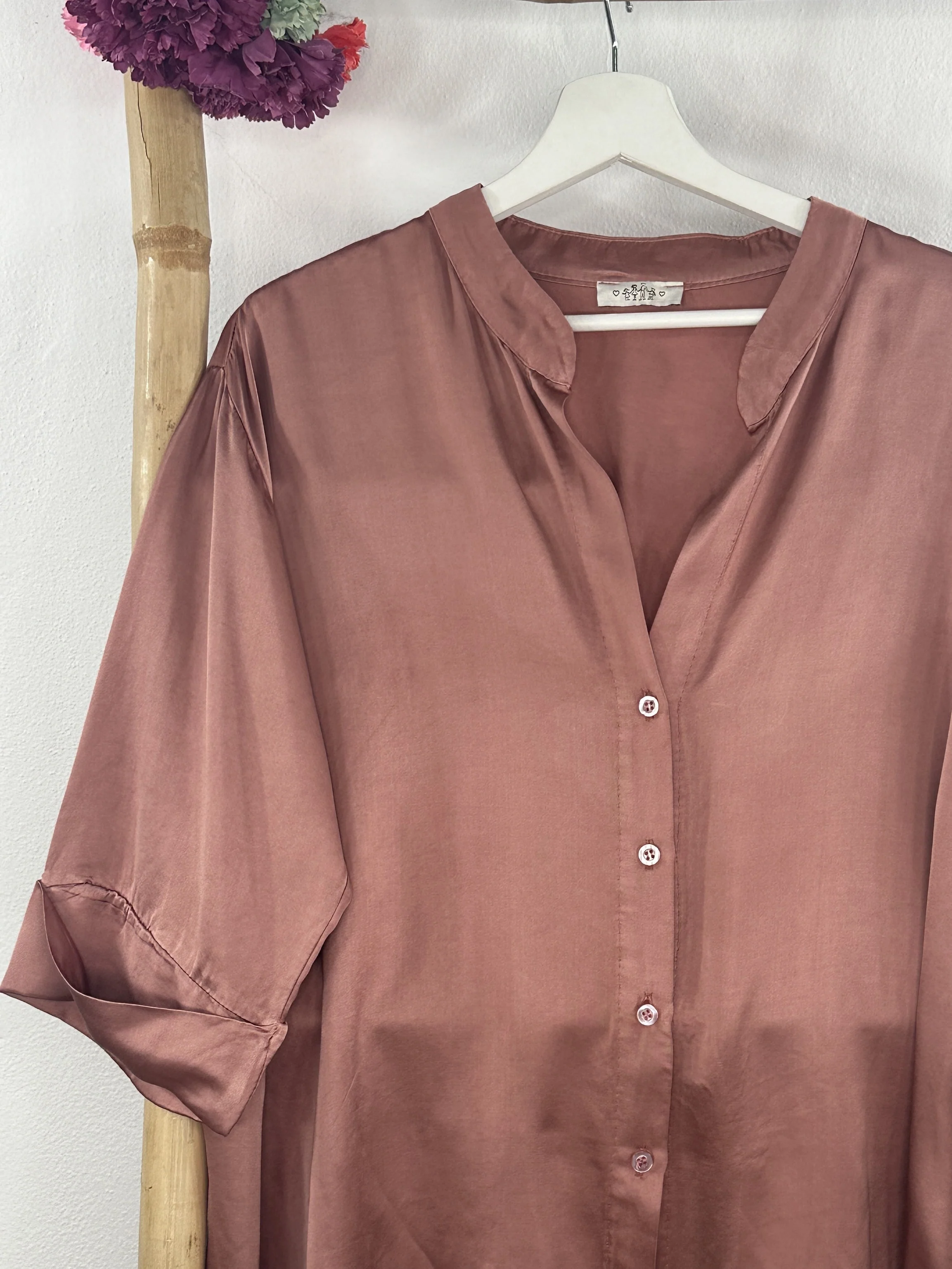 CAMISA SATINADA CUELLO MAO - Image 3