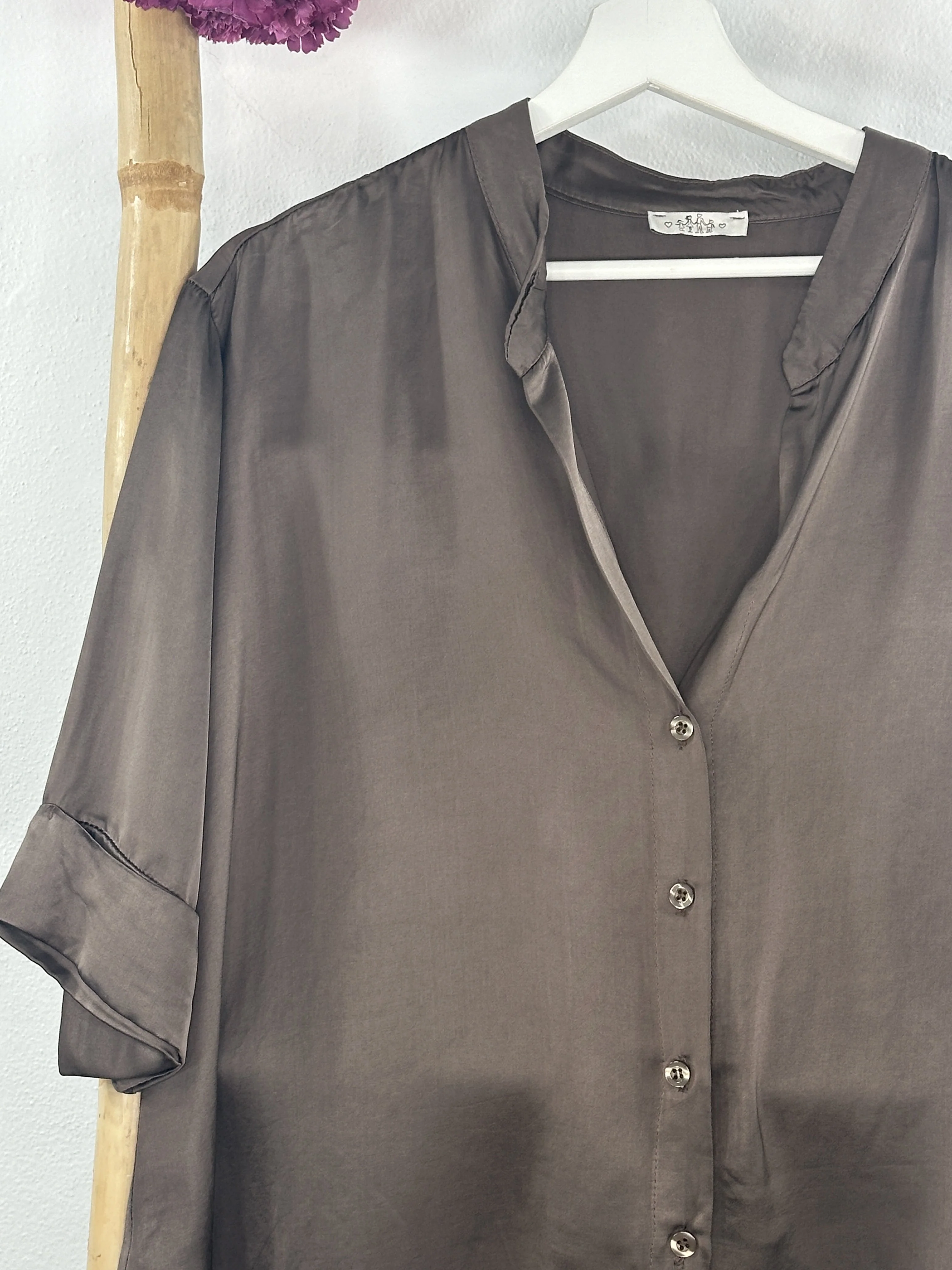 CAMISA SATINADA CUELLO MAO - Image 6