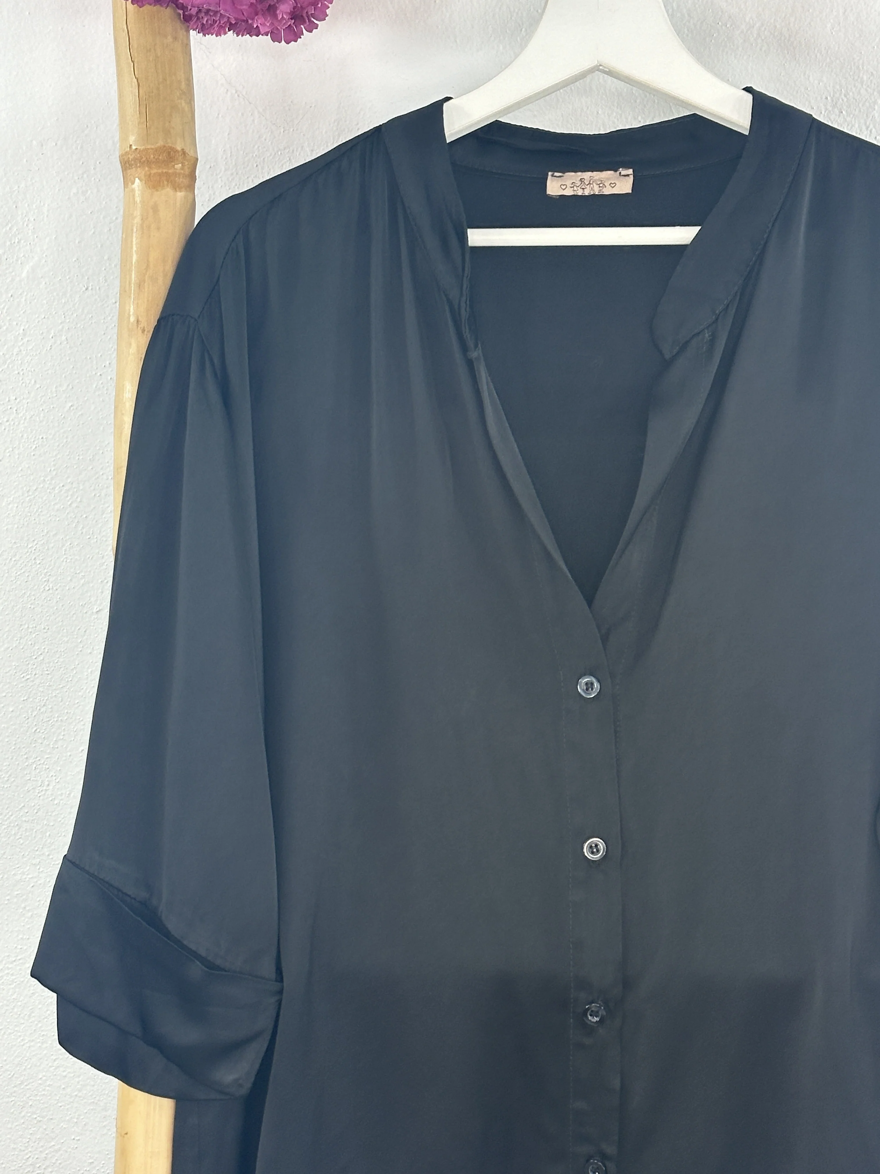 CAMISA SATINADA CUELLO MAO - Image 7