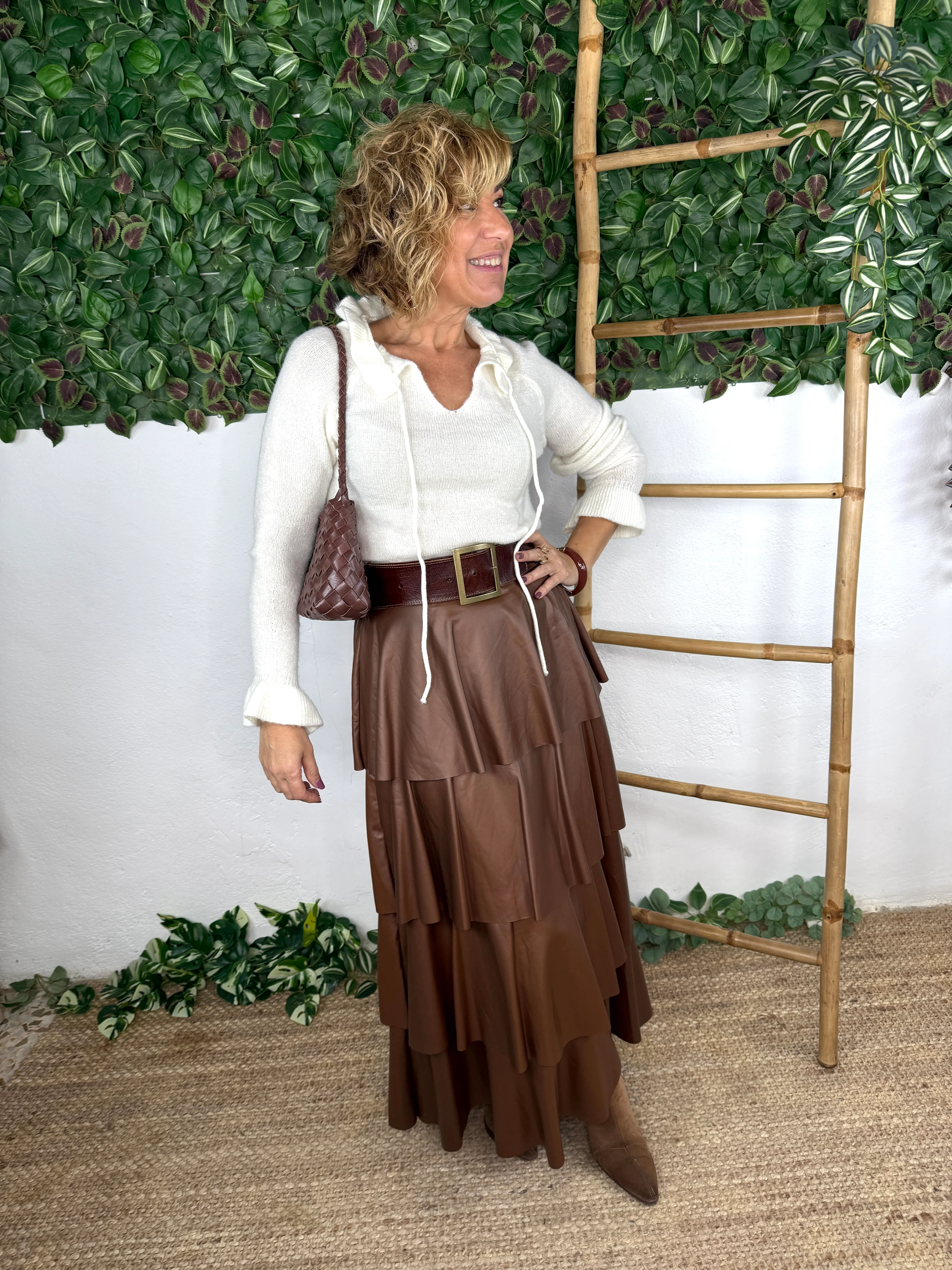 FALDA POLIPIEL VOLANTES