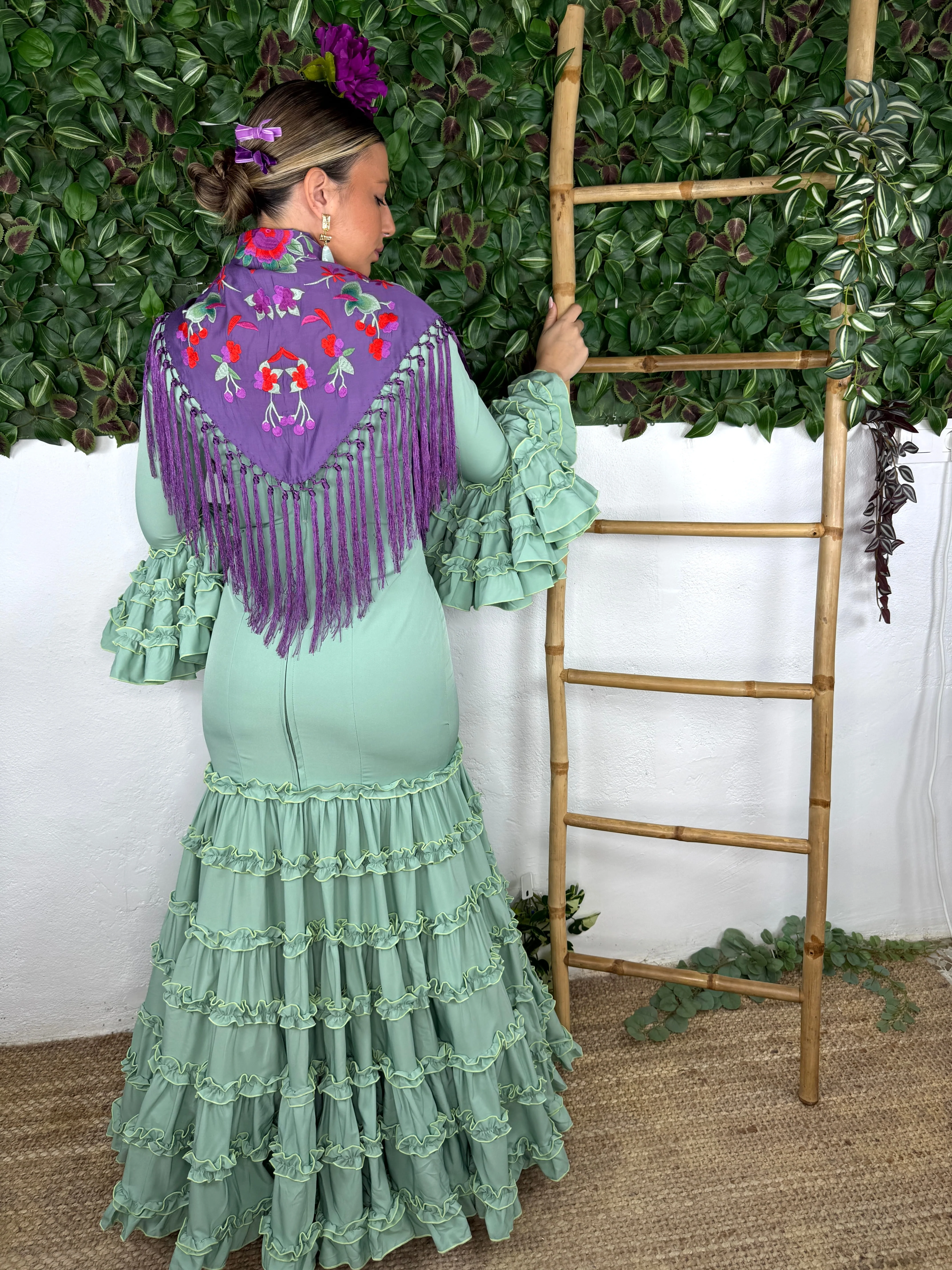 TRAJE DE FLAMENCA TARANTO LISO - Image 6