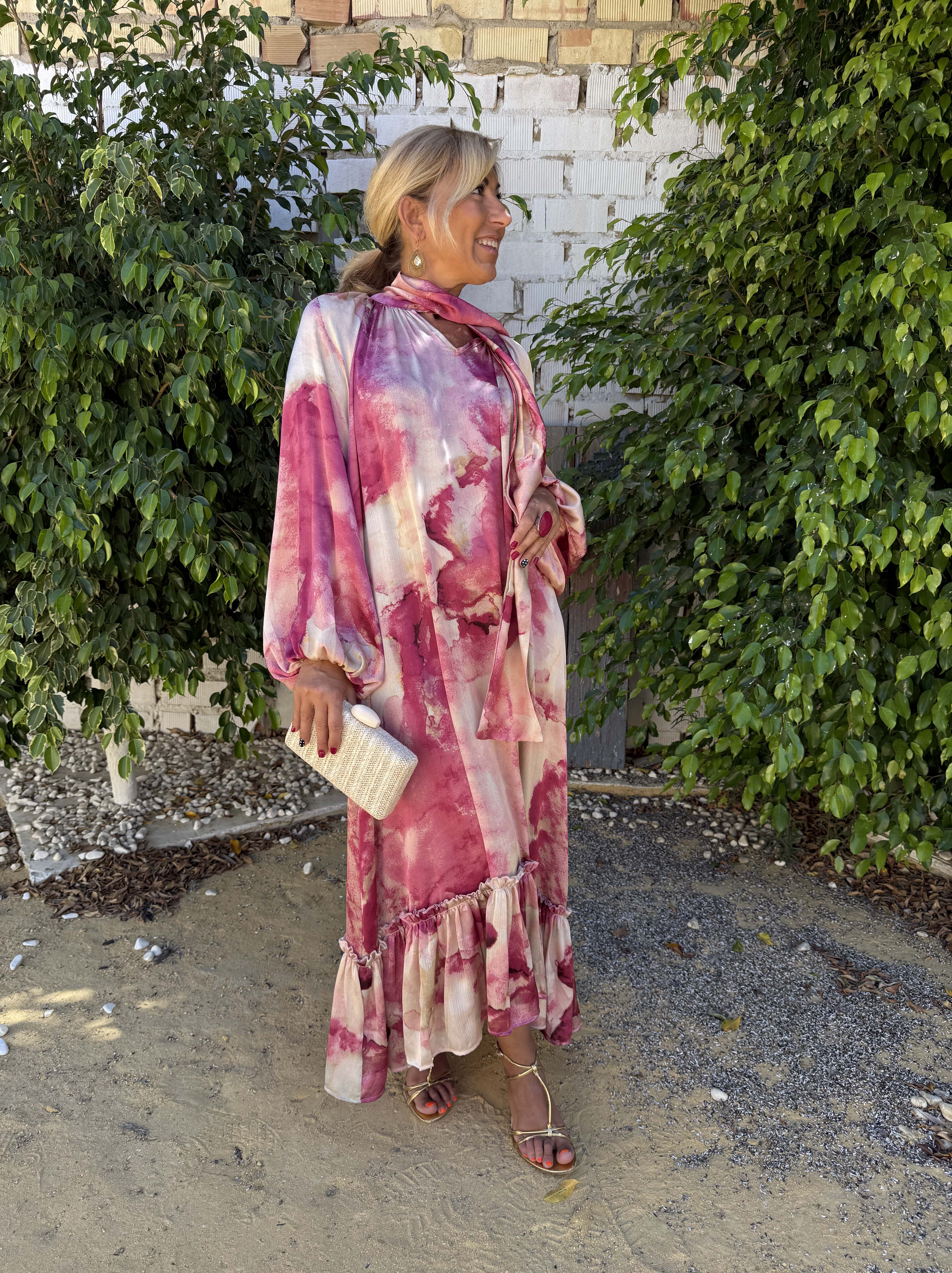 VESTIDO CUELLO LAZO